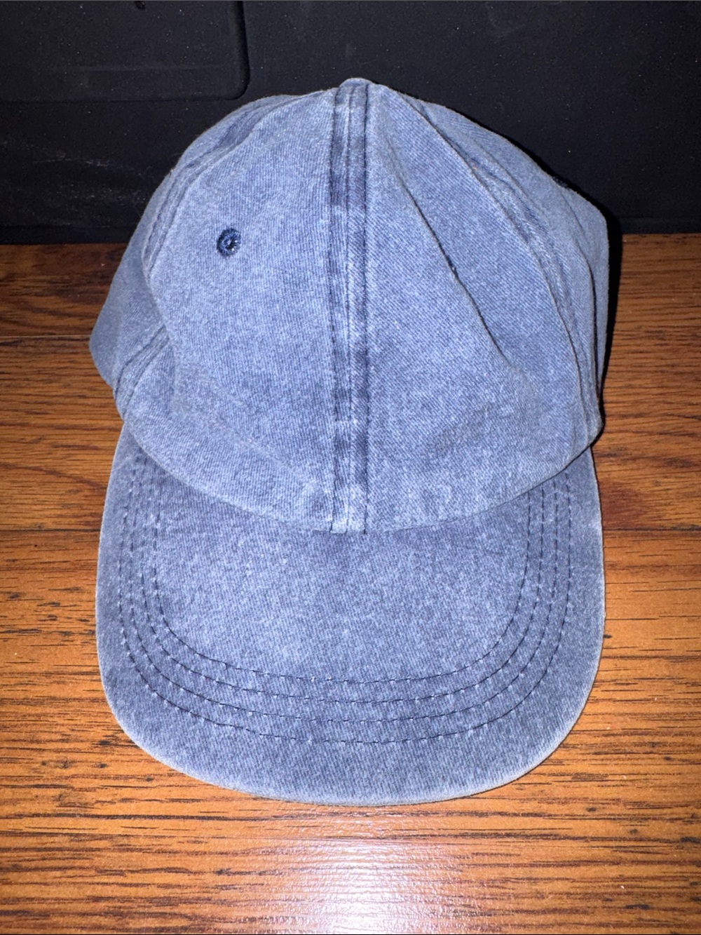 Washed Navy PonyTail Hole Baseball Cap 44.T23